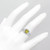 Cushion Cut Canary Yellow Diamond Halo Engagement Ring on Hand