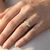Yellow And White Diamond 3-Stone Engagement Ring On Hand