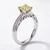 Princess Cut Canary Yellow Diamond Engagement and Wedding Ring Set Side