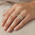 Canary Yellow and White Diamond Cocktail Ring On Hand