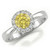 1 Carat Yellow Diamond White Halo Engagement Ring 18k Gold
