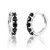 5-Stone Prong-Set Black Diamond Hoop Earrings 14k White Gold