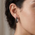 5-Stone Prong-Set Black Diamond Hoop Earrings 14k White Gold On Model