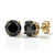 Large 3.60ct Black Diamond 14k Yellow Gold Stud Earrings