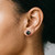 Large 3.60ct Black Diamond Stud Earrings On Model