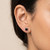 Princess Cut Black Diamond Stud Earrings On Model