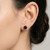2 Carats Fancy Black Diamond Stud Earrings On Model