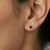 Dainty Black Diamond Stud Earrings 14k Gold On Model