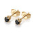 Small Black Diamond Stud Earrings 14k Yellow Gold