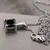 1.5 Carat Princess Cut Black Diamond Solitaire Pendant Side