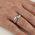 Alternating Black and White Diamond Men's Wedding Ring Channel Band On Hand