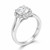 Diamond Halo Engagement Ring Mount Split Shank Side