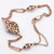 Blue Sapphire Evil Eye Charm Bracelet Rose Gold Side