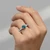 Fancy Blue Diamond Double-Prong Engagement Ring On Hand