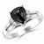 Rose-Cut Pear Shaped Black Diamond Engagement Ring