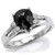 Unique Rose-Cut Pear-Shaped Black Diamond Engagement Ring