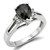 Unique Rose-Cut Pear-Shaped Black Diamond Engagement Ring Side