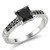Princess Cut Black Diamond Engagement Ring Antique Style