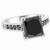 Large Princess Cut Black Diamond Engagement Ring