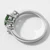 Green and White Diamond Dainty 3-Stone Engagement Ring Side