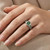 Fancy Green Diamond Engagement Ring Antique Style On Hand