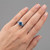 Fancy Blue Diamond Engagement Ring Antique / Vintage Style On Hand