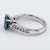 Fancy Blue Diamond Engagement Ring Channel Setting Side