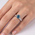 Fancy Blue Diamond Engagement Ring Channel Setting On Model