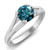 Blue Diamond Solitaire Engagement Ring Split Shank 