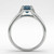 Blue Diamond Solitaire Engagement Ring Split Shank Side