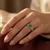 Fancy Green Diamond Split Shank Engagement Ring On Hand