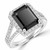 Emerald-Cut Rectangular Black Diamond Halo Engagement Ring