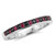 Alternating Black Diamond And Red Ruby Wedding Ring