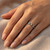 Black and White Diamond 7 Stone Anniversary Ring On Hand