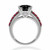 Black Diamond and Red Ruby Split Engagement Ring Side