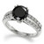 Black White Diamond Split Shank Engagement Ring