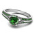 Green Diamond Engagement Ring Split Band