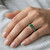 Green Diamond Engagement Ring Split Band On Hand