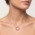 Black and White Diamond Circle Necklace On Model