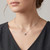 Small Diamond Solitaire Heart Pendant 14k Gold Necklace On Model