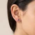 Half Carat Blue Diamond Stud Earrings 14k White Gold On Model