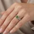2 Carat Fancy Green Diamond 6-Prong Engagement Ring On Hand