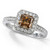 Princess Cut Brown Diamond Halo Engagement Ring