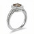 Princess Cut Brown Diamond Halo Engagement Ring Side