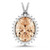 Oval Peach Pink Morganite Diamond Pendant