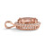Oval Peach Pink Morganite and Diamond Halo Pendant 14k Rose Gold Side