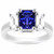 Emerald-Cut 3 Stone Tanzanite Diamond Engagement Ring