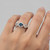 Fancy Blue Diamond Infinity Engagement / Promise Ring On Hand