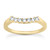 Curved Diamond Wedding Band Guard Ring Yellow Gold