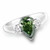 Pear Cut Green Diamond 3 Stone Engagement Ring